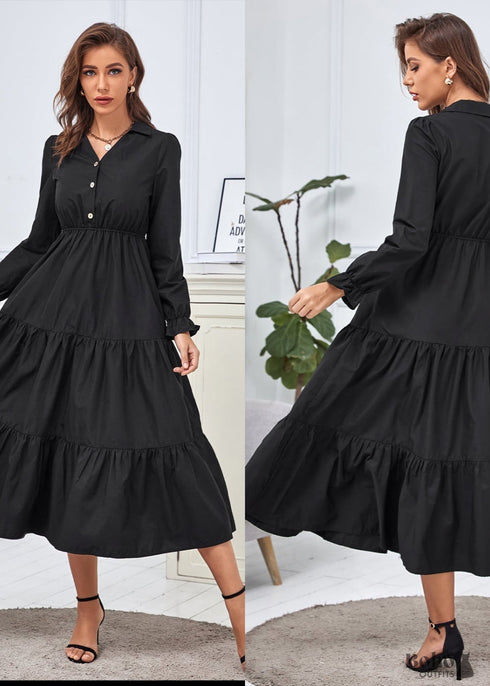 Autumn and WinterBacl boho dress